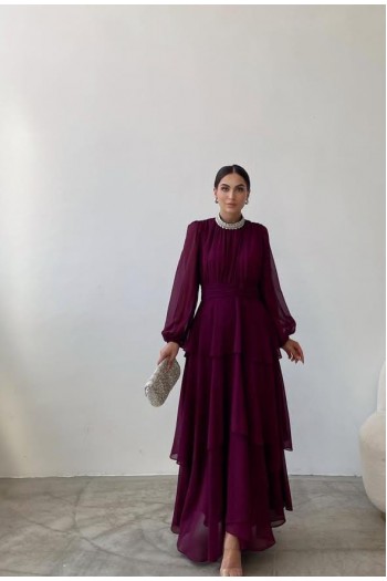 Taşlı Fırfır Detay Abiye