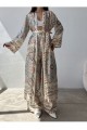bej kimono takım elbise