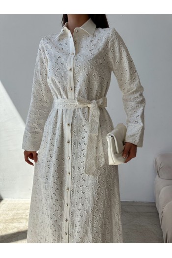 Brode detaylı tunik elbise