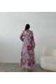 LİLA ÇİÇEK DESENLİ ŞİFON ELBİSE LİLA ÇİÇEK DESENLİ ŞİFON ELBİSE