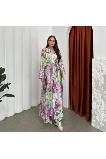 Üç Boyutlu Desen Kimono Takım Elbise