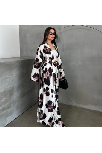 Leopar Desenli Kimono Takım Elbise Leopar Desenli Kimono Takım Elbise