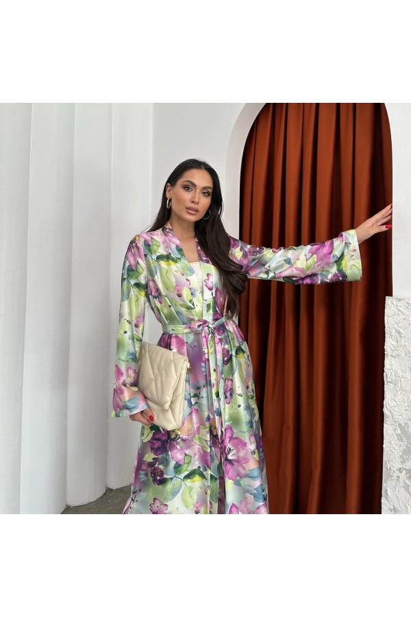 Üç Boyutlu Desen Kimono Takım Elbise