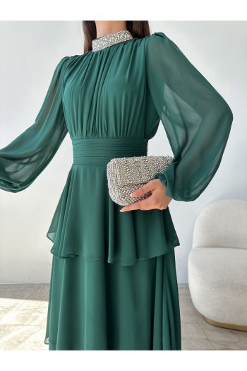 Taşlı fırfır Detay Abiye