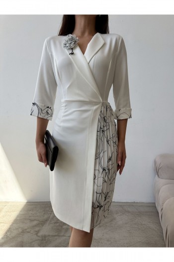 ceket elbise çiçek şifon detaylı