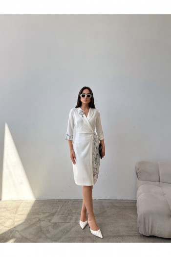 ceket elbise çiçek şifon detaylı